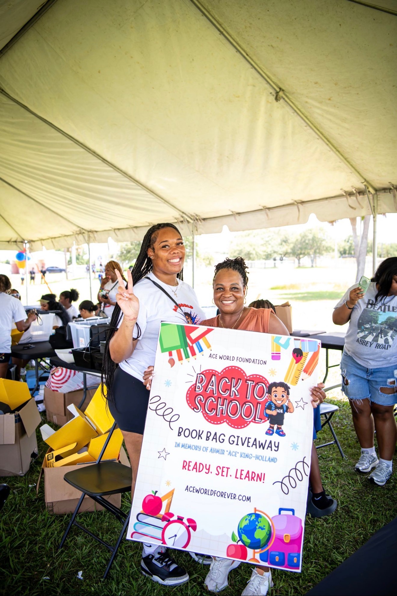 Volunteers at the 2024 Backpack Giveaway